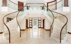 Curved glass stairs